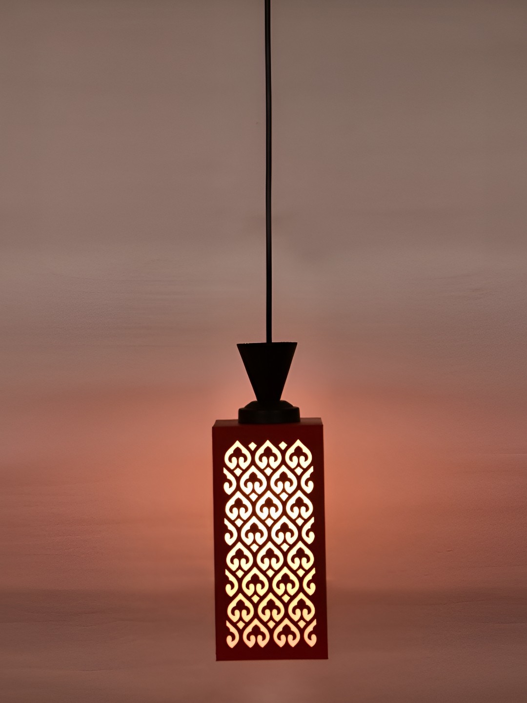 

Afast Red Wooden Textured Traditional Ceiling Lamp