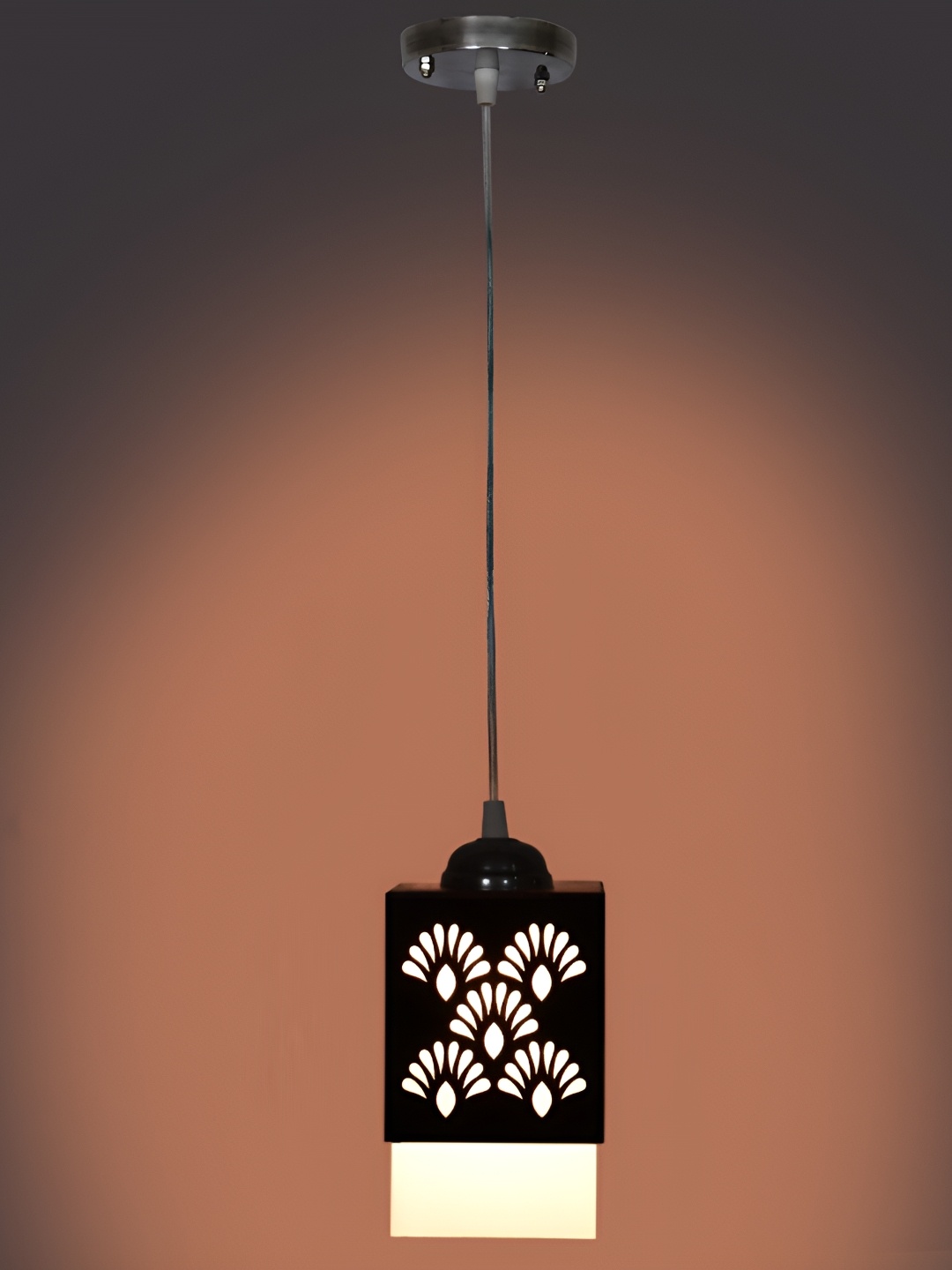

Afast Brown and White Wooden Textured Contemporary Ceiling Lamp