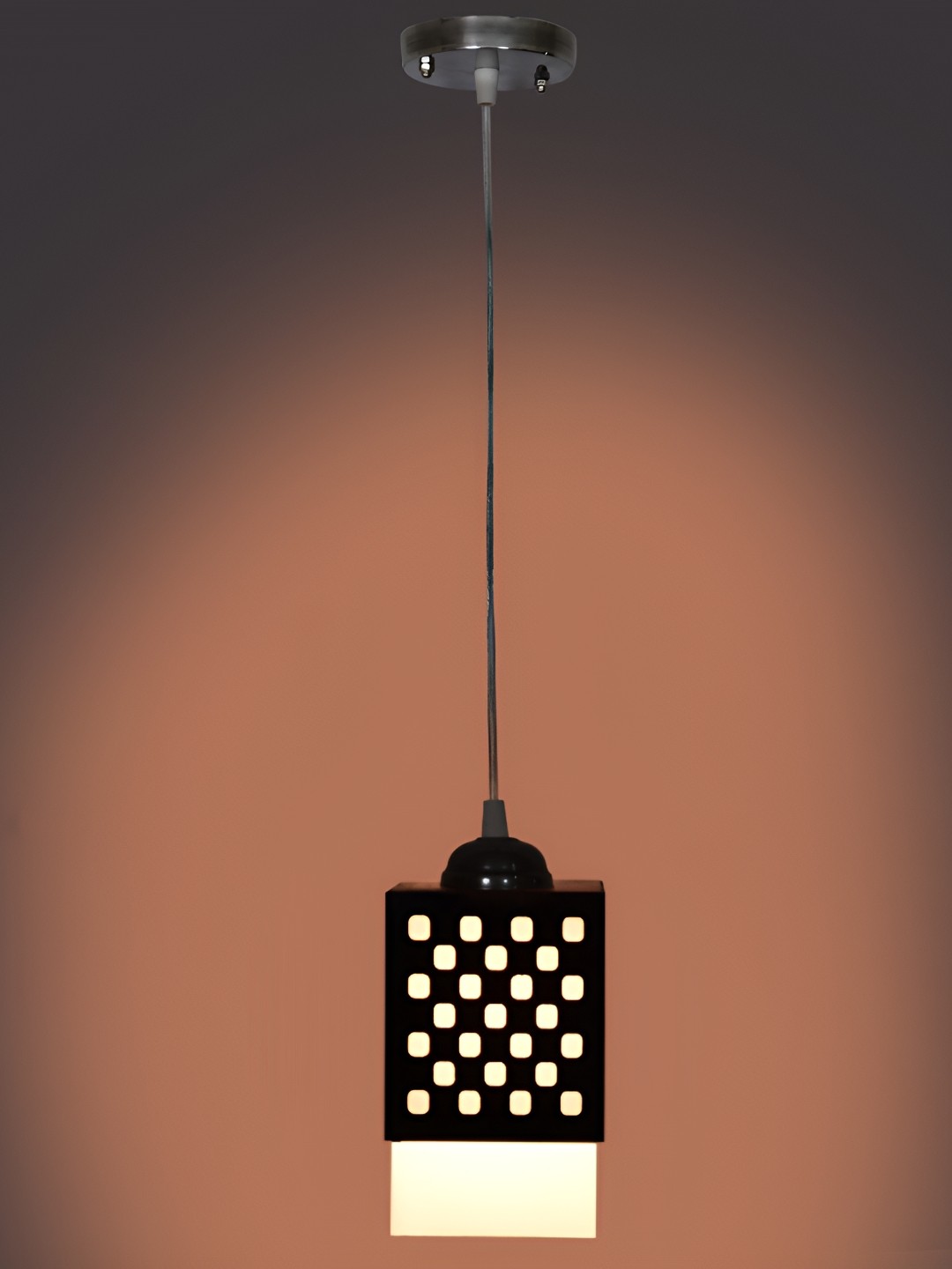 

Afast Brown and White Wooden Textured Contemporary Ceiling Lamp