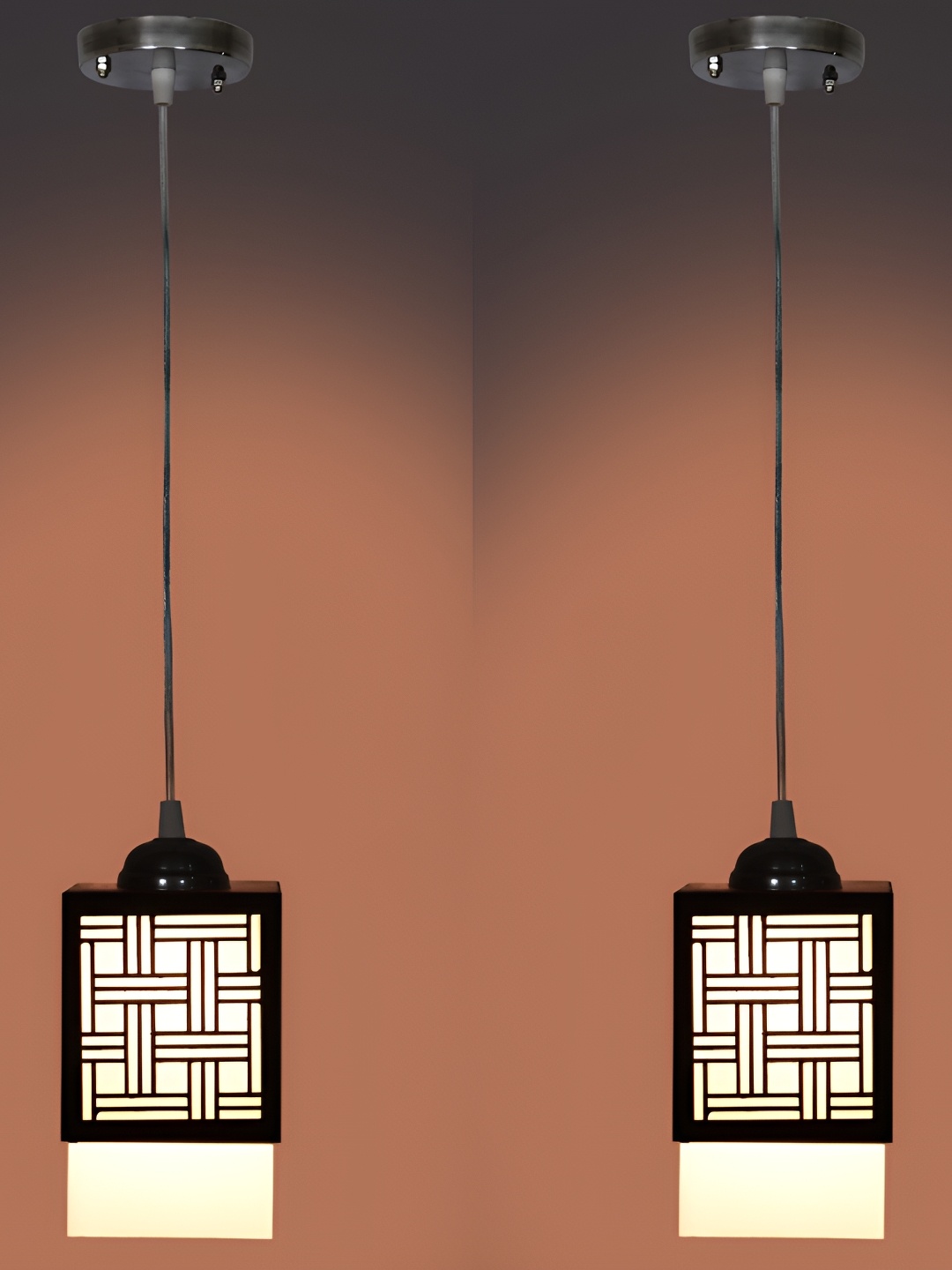 

Afast Black and White Wooden Textured Contemporary Ceiling Lamp