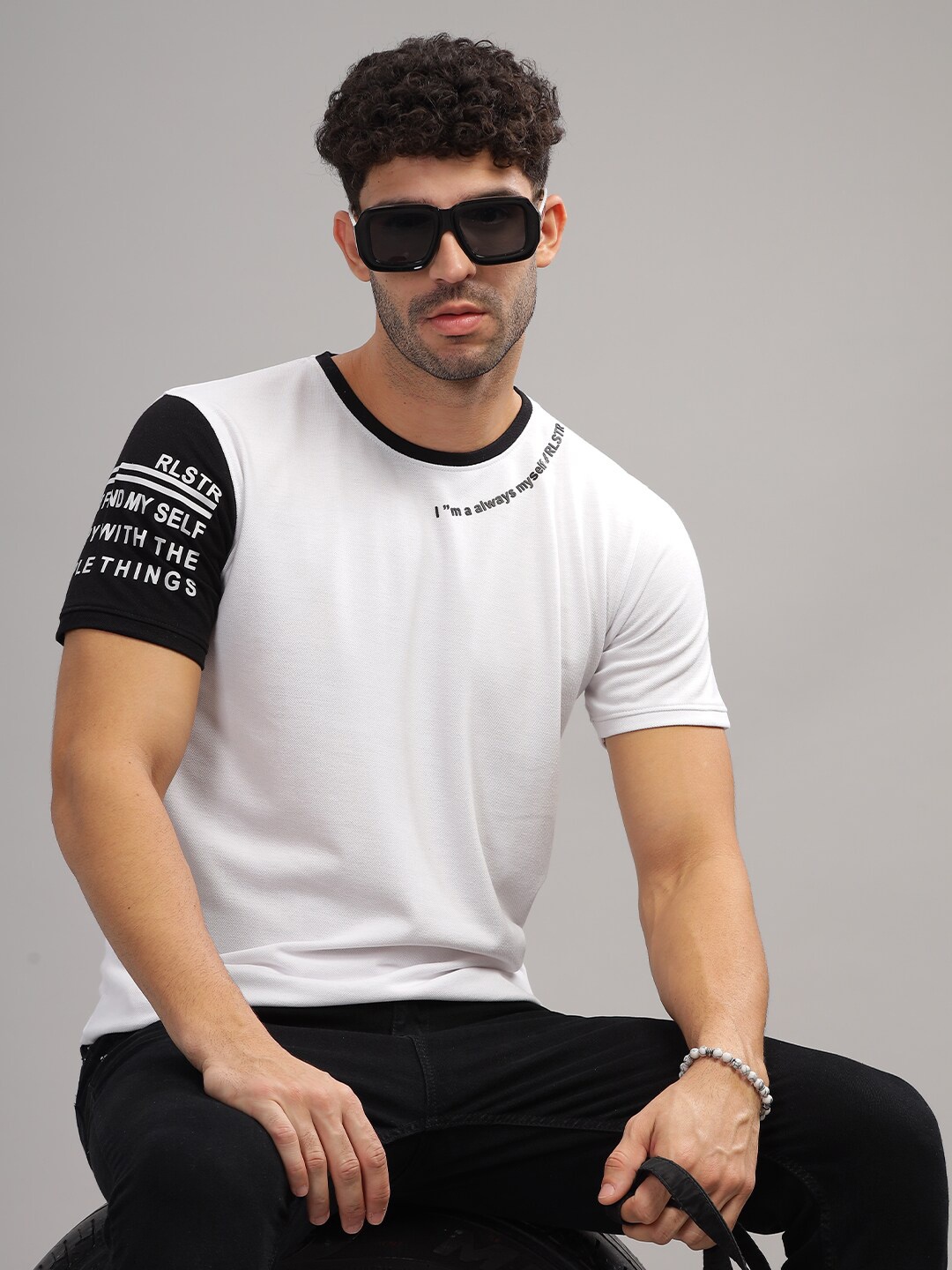 

Parcel Yard Typography Printed Round Neck Cotton T-shirt, White