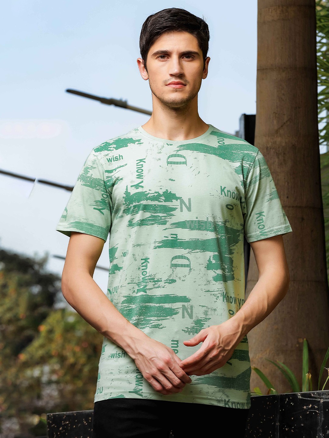 

Parcel Yard Typography Printed Cotton T-shirt, Sea green