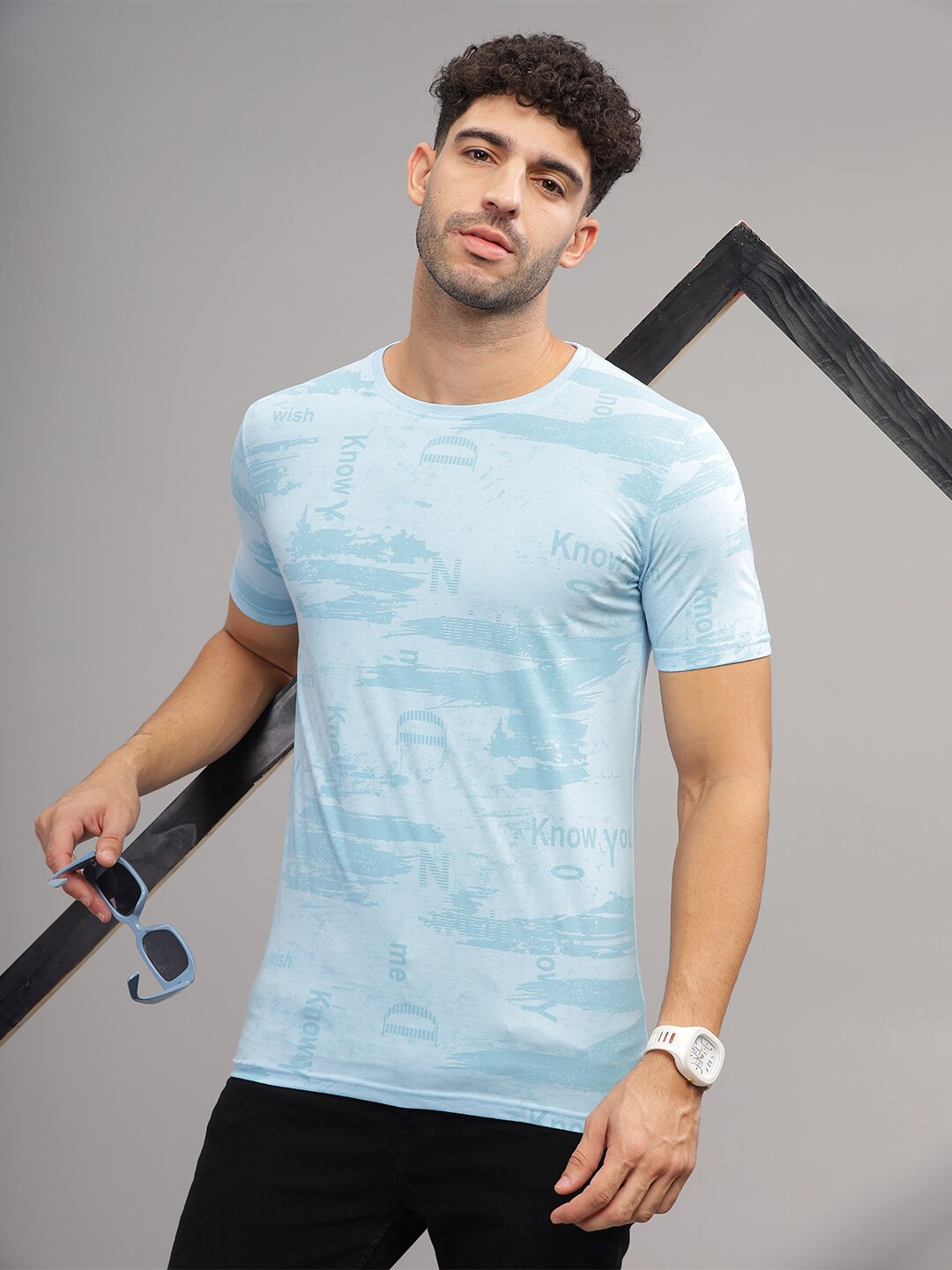 

Parcel Yard Typography Printed Cotton T-shirt, Blue