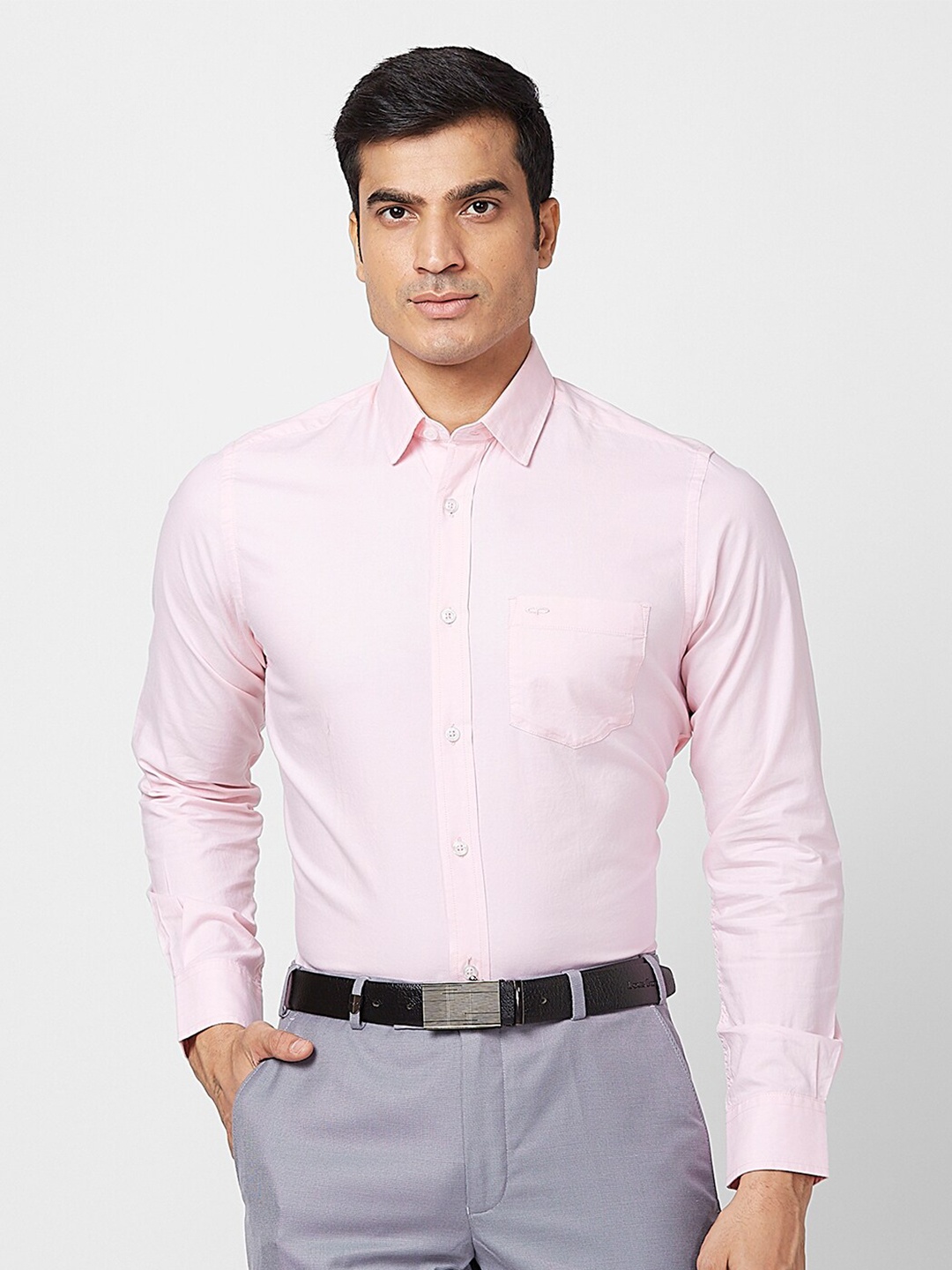 

ColorPlus Contemporary Fit Spread Collar Cotton Casual Shirt, Red