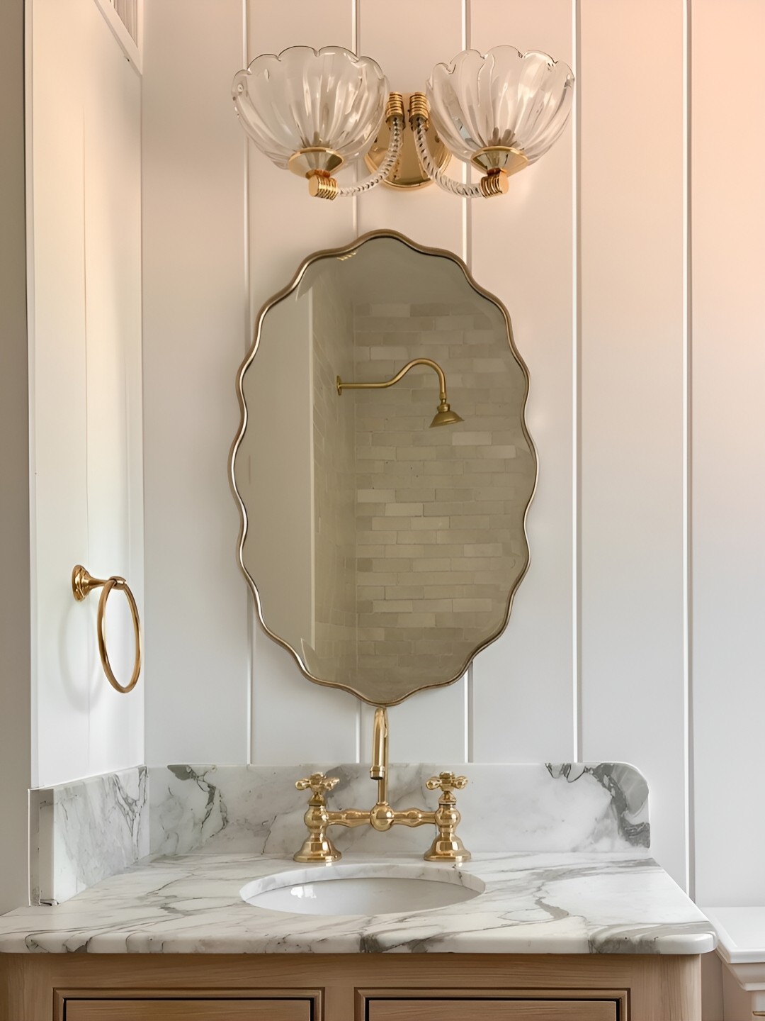 

THE HANDMADE FLAIR Framed Decorative Wall Mirror, Gold