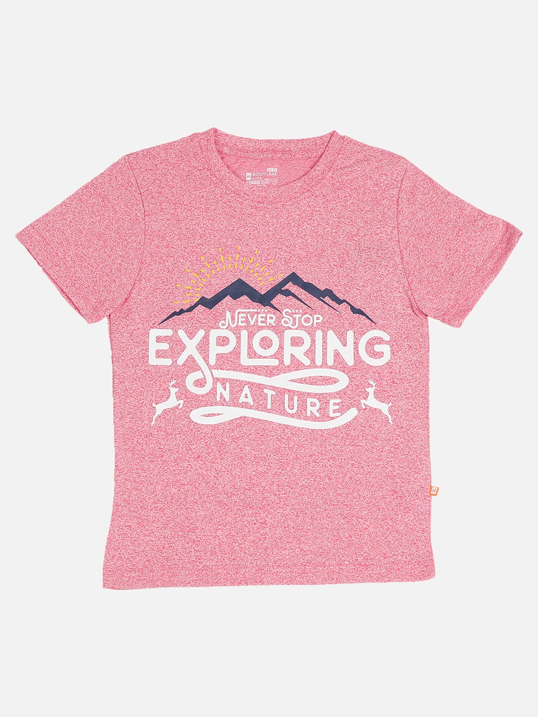Bodycare Boys Typography Printed Cotton T-shirt, Pink