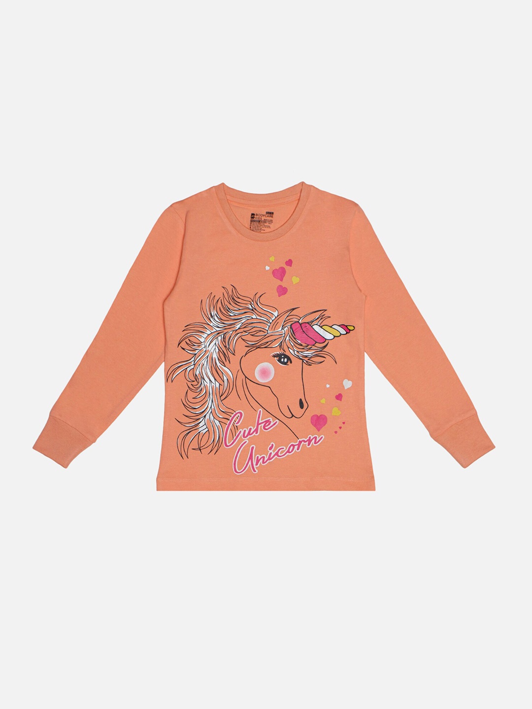 

Bodycare Girls Printed Cotton T-shirt, Peach