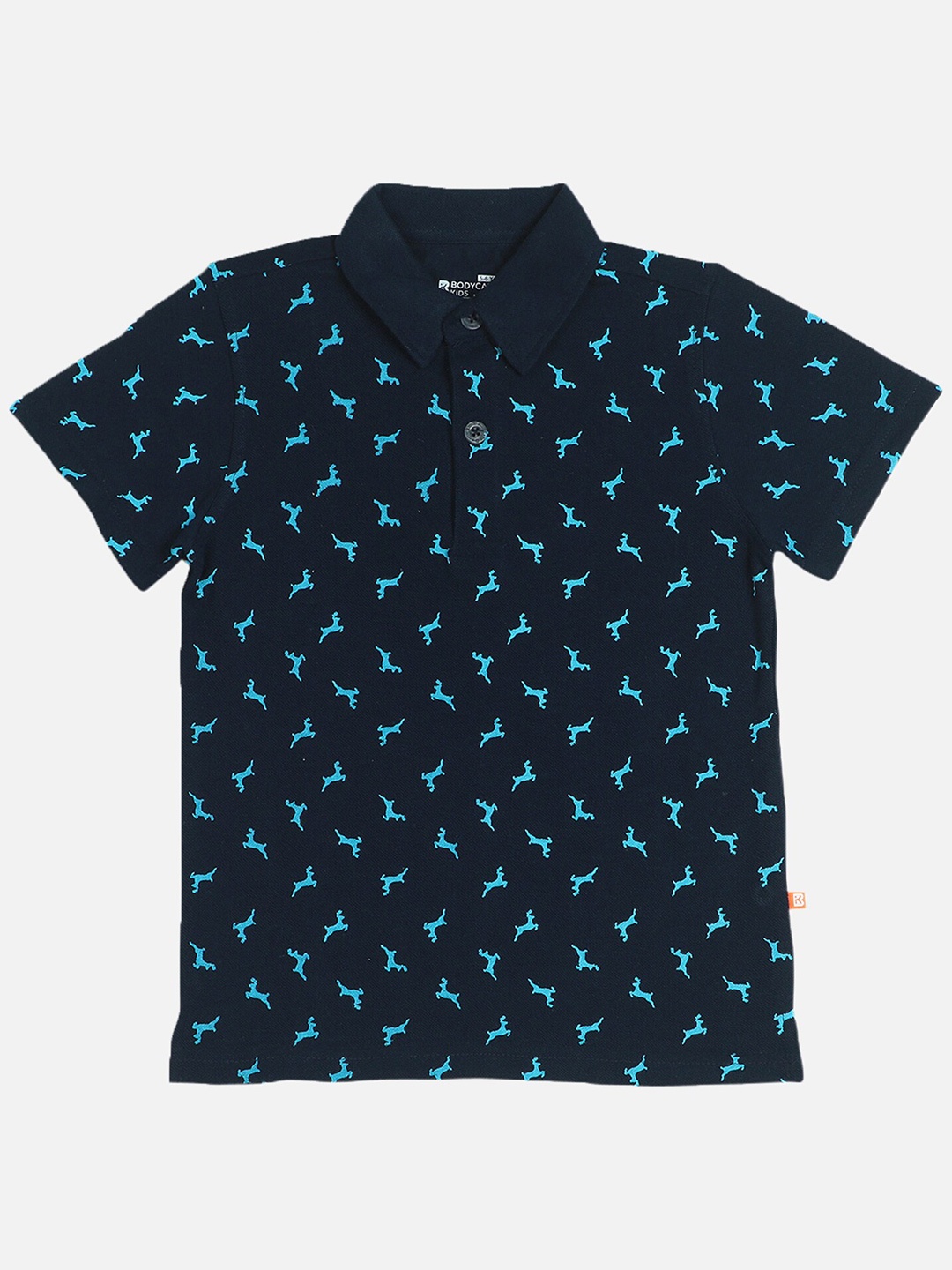 

Bodycare Boys Printed Polo Collar Cotton T-shirt, Navy blue