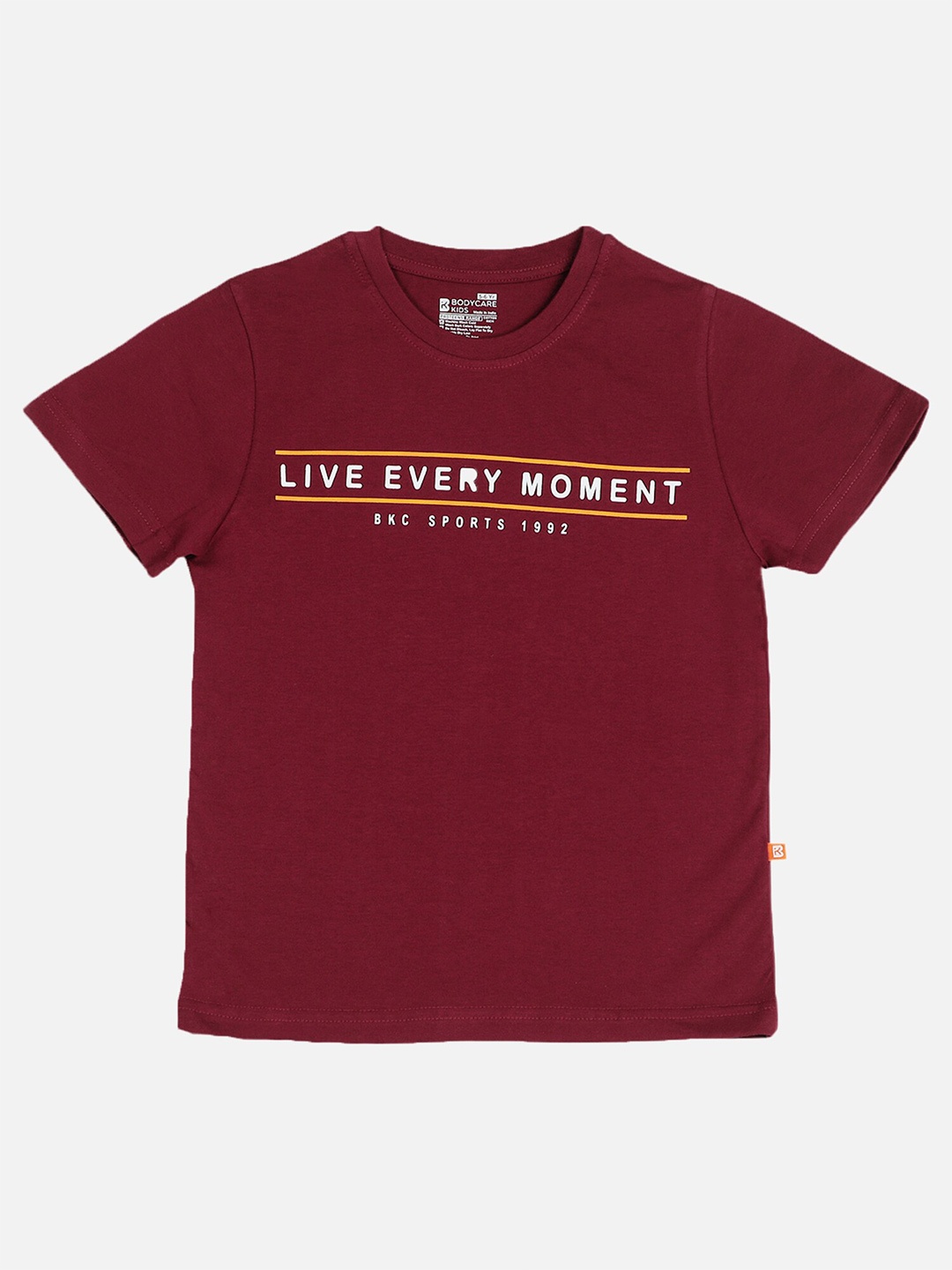 

Bodycare Boys Typography Printed Cotton T-shirt, Maroon