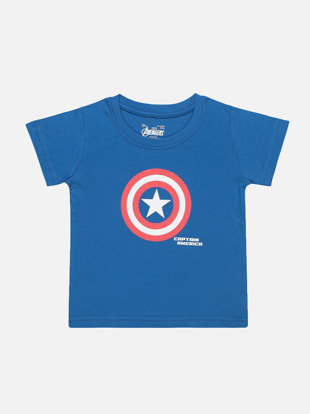 

Bodycare Boys Captain America Printed Cotton T-shirt, Blue