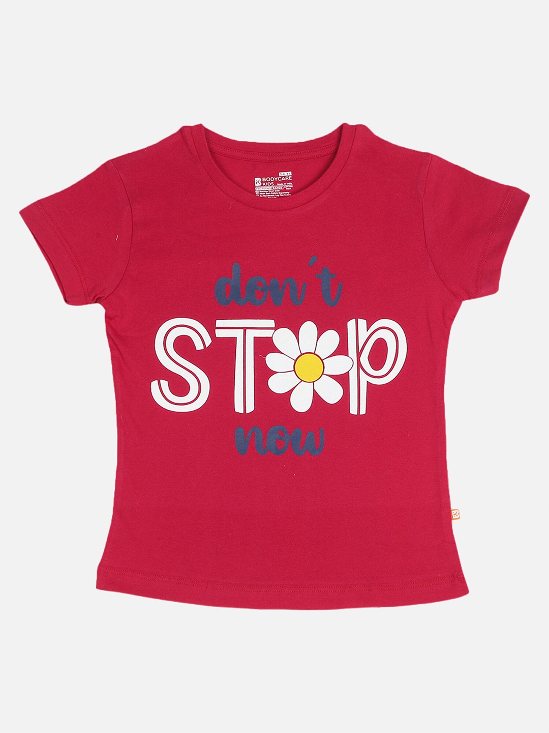 

Bodycare Girls Typography Printed Cotton T-shirt, Red