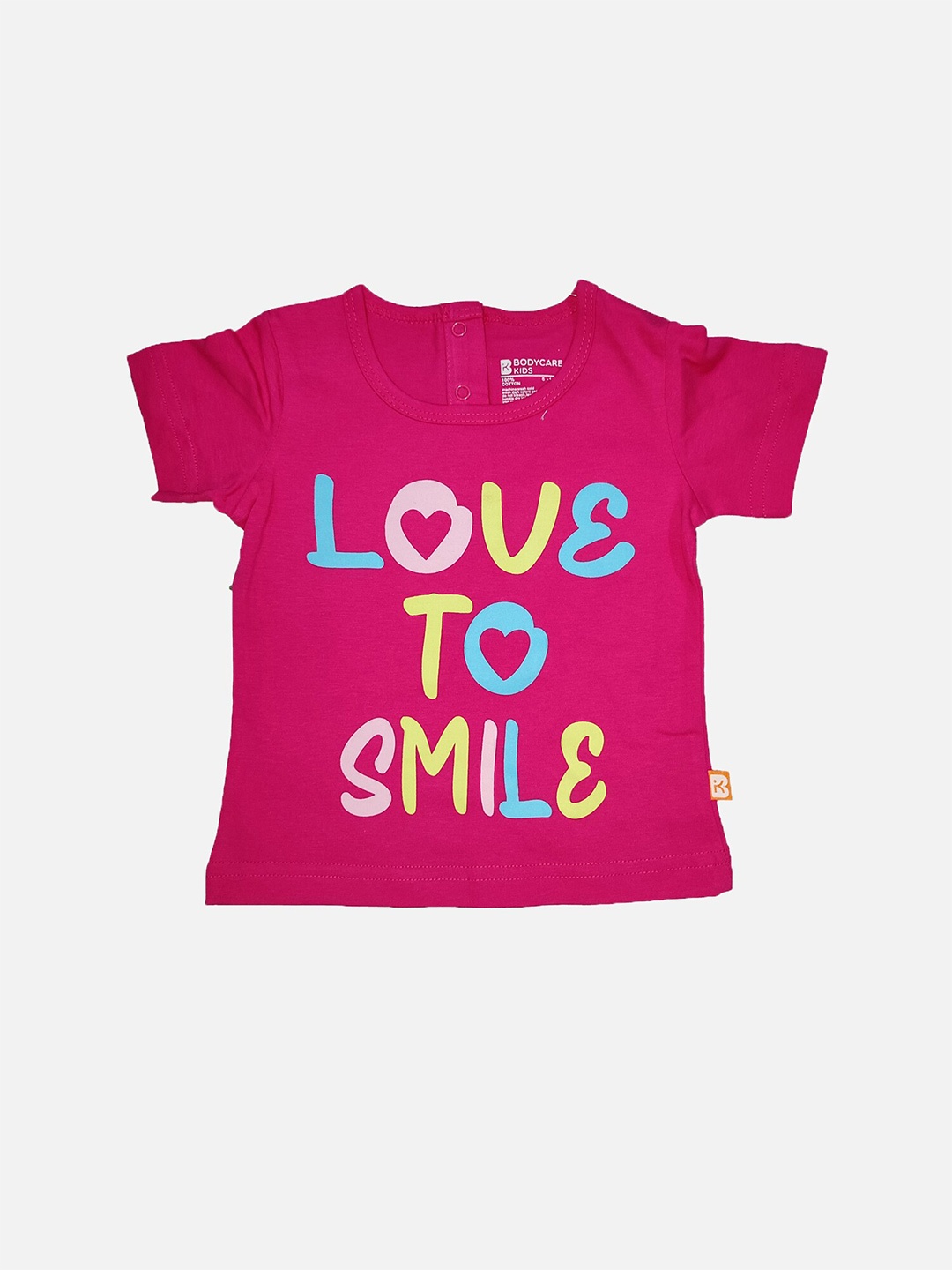 

Bodycare Girls Typography Printed Cotton T-shirt, Fuchsia