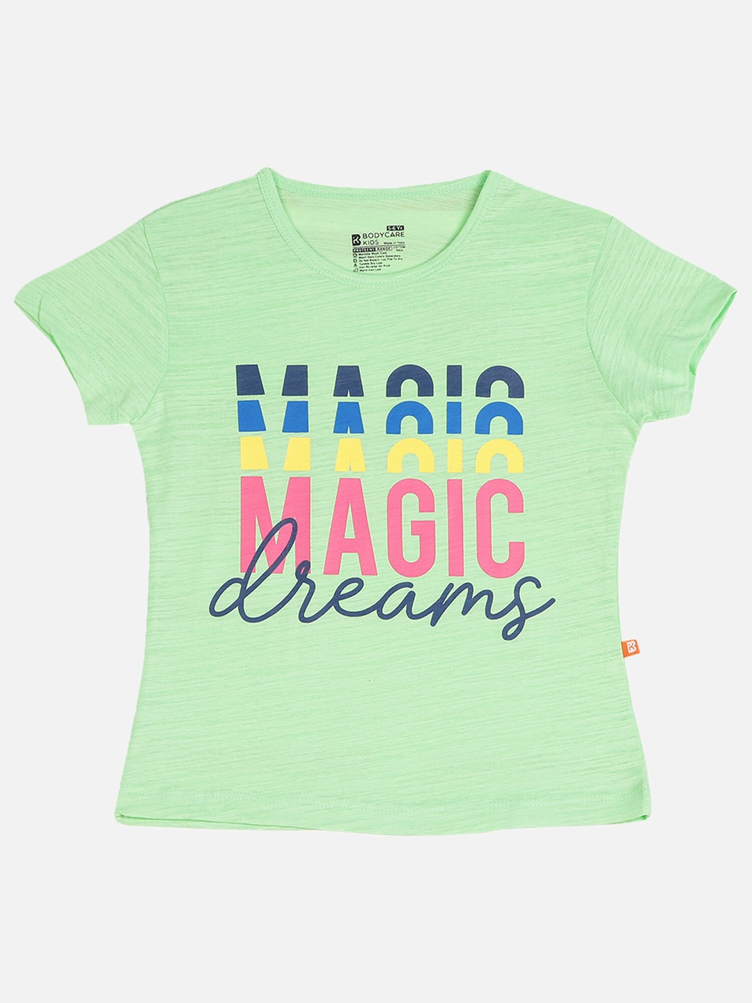 

Bodycare Girls Typography Printed Cotton T-shirt, Green