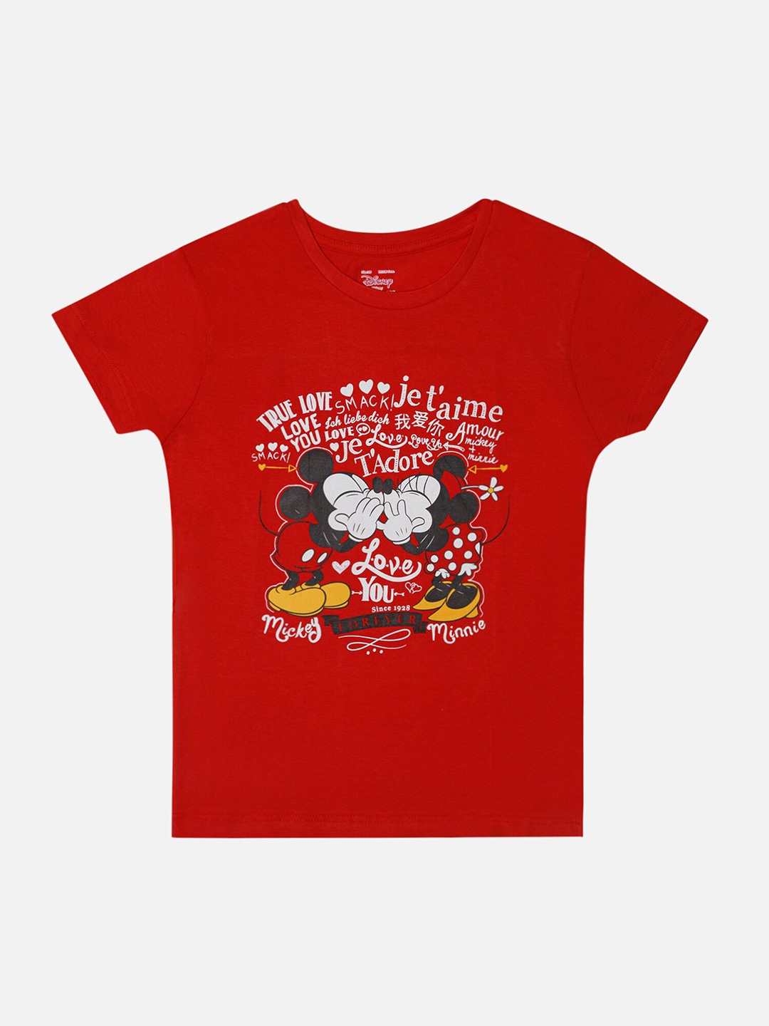 

Bodycare Girls Minnie & Friends Printed Cotton T-shirt, Red