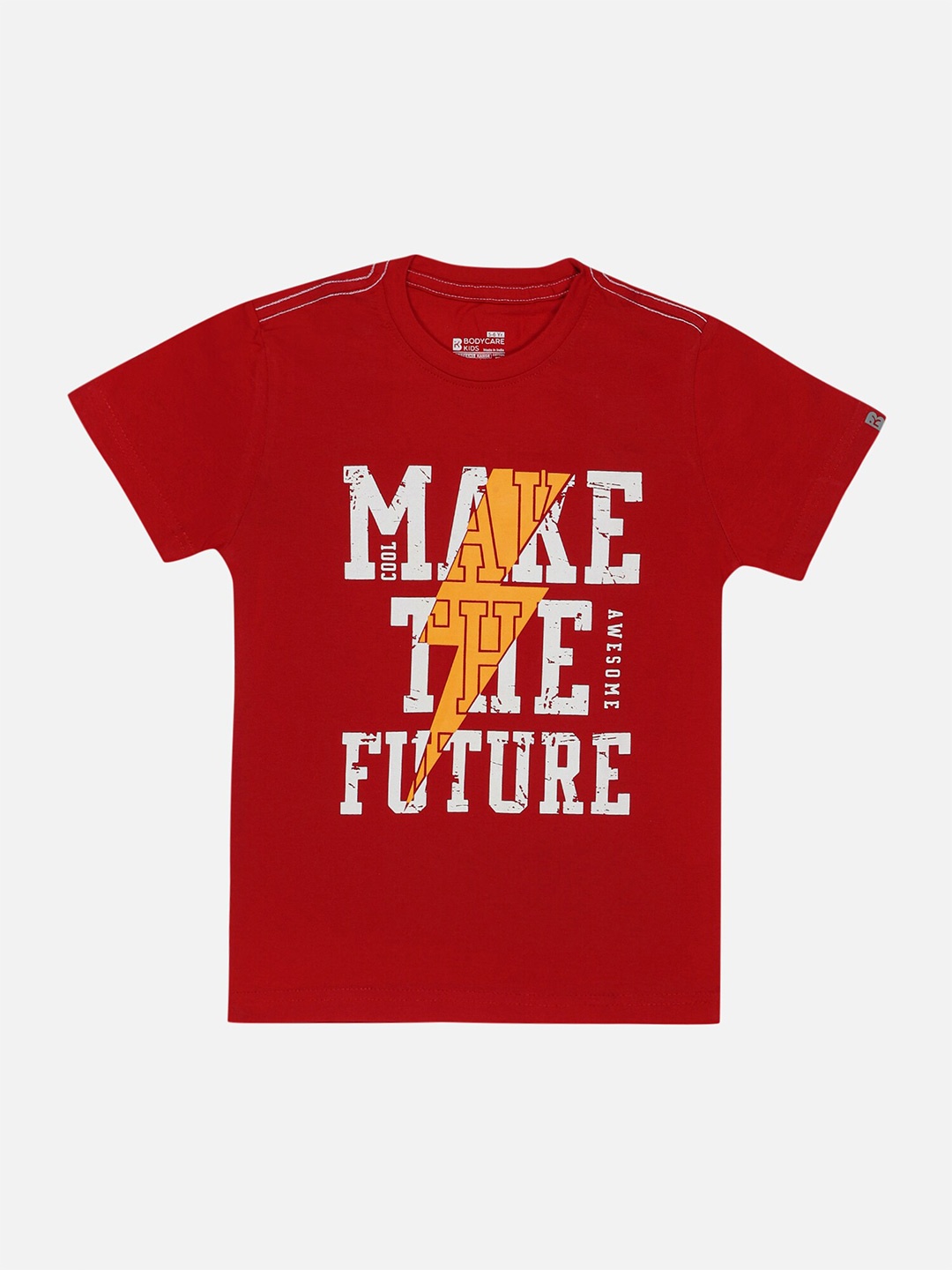 

Bodycare Boys Typography Printed Cotton T-shirt, Red