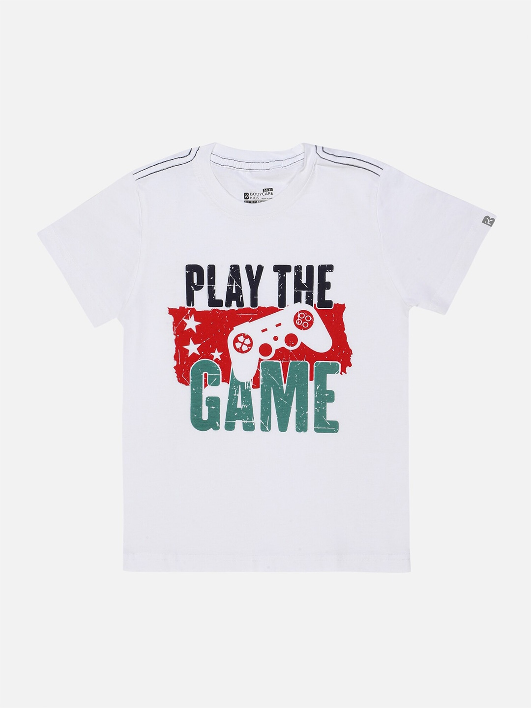 Bodycare Boys Typography Printed Cotton T-shirt, White