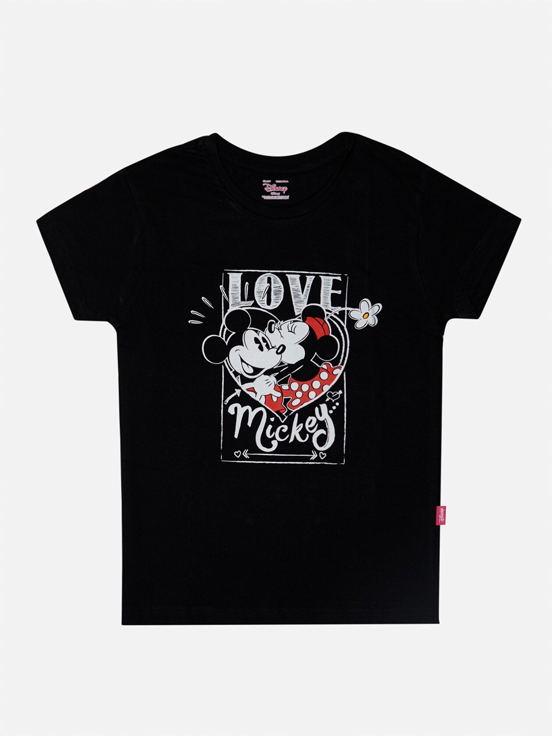 

Bodycare Girls Mickey & Minnie Printed Cotton T-shirt, Black