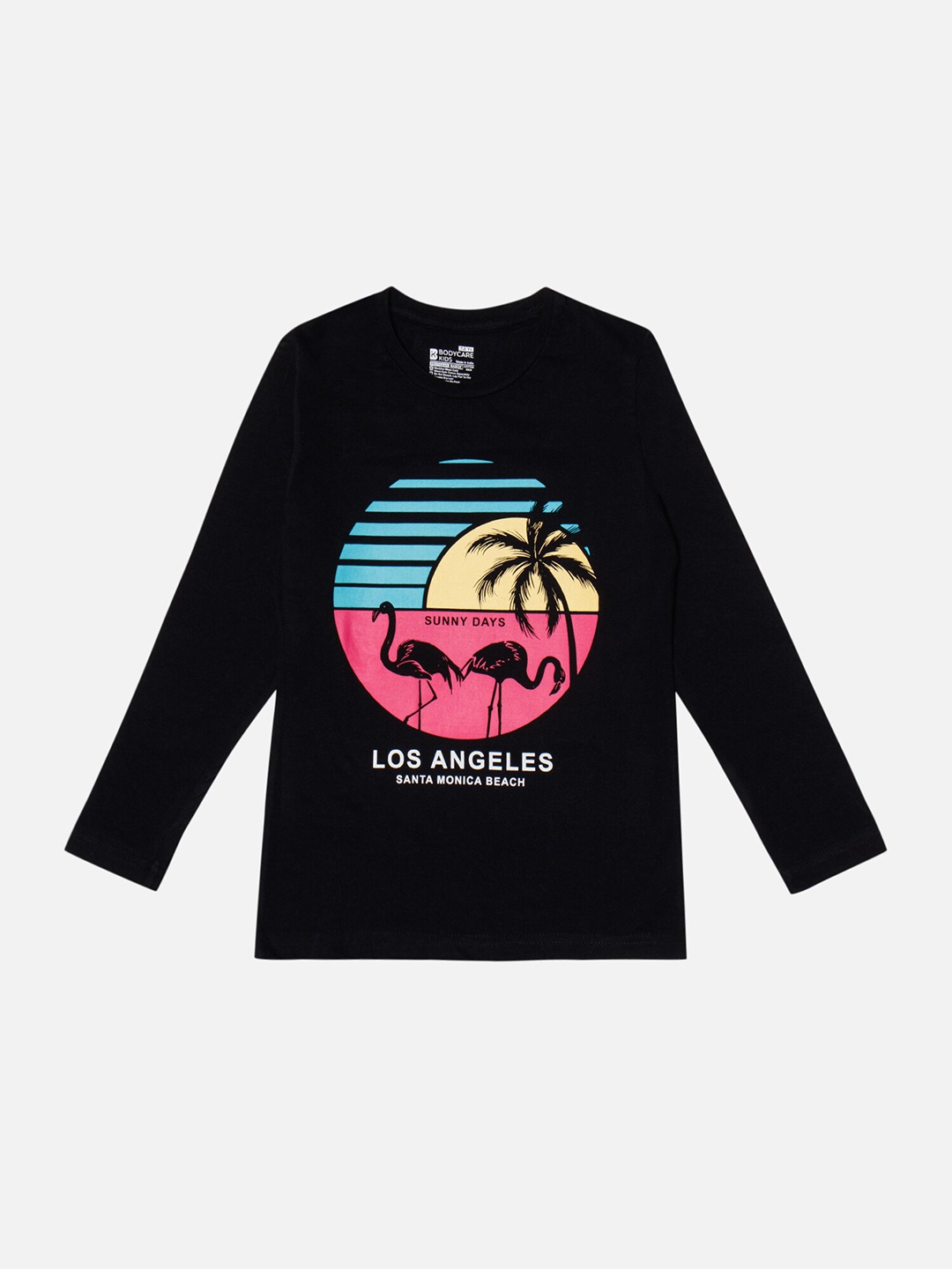 

Bodycare Girls Graphic Printed Cotton T-shirt, Black