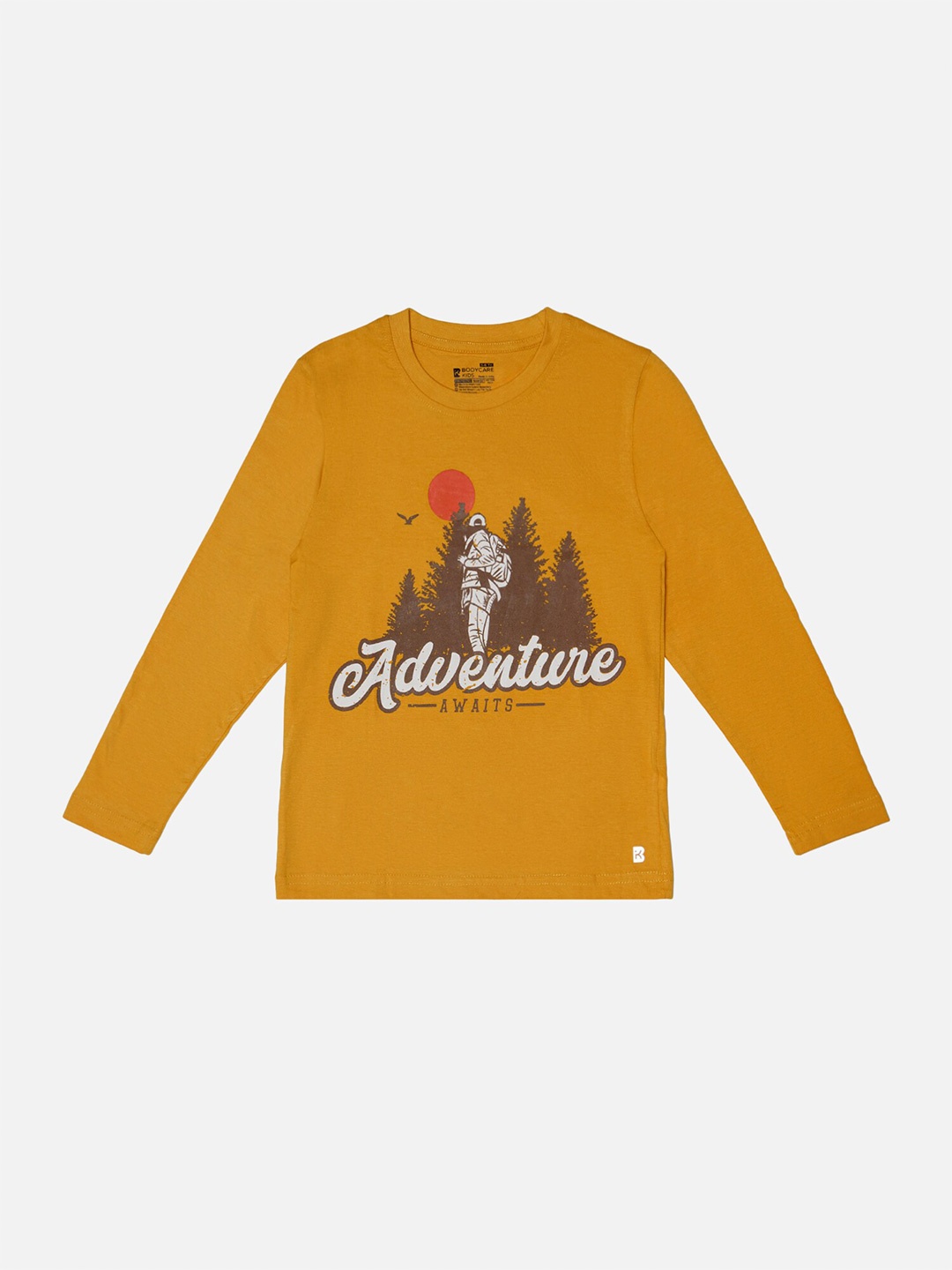 

Bodycare Boys Graphic Printed Cotton T-shirt, Mustard