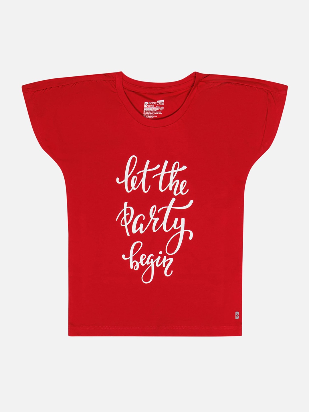 

Bodycare Girls Typography Printed Cotton T-shirt, Red