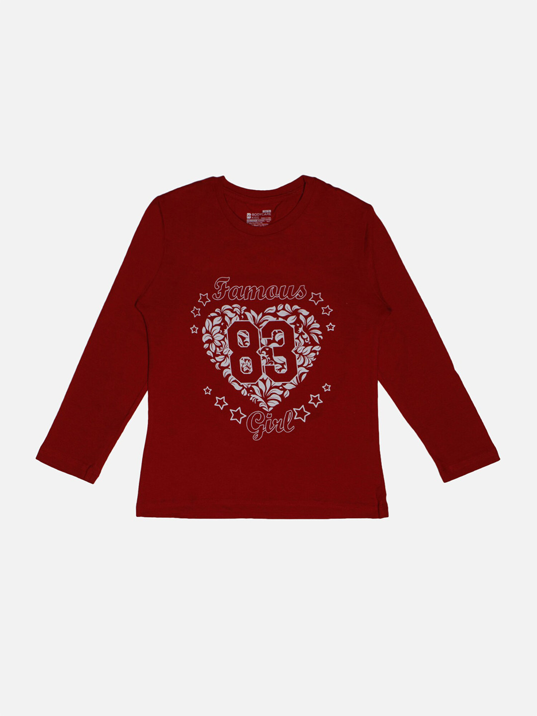 

Bodycare Girls Typography Printed Cotton T-shirt, Red