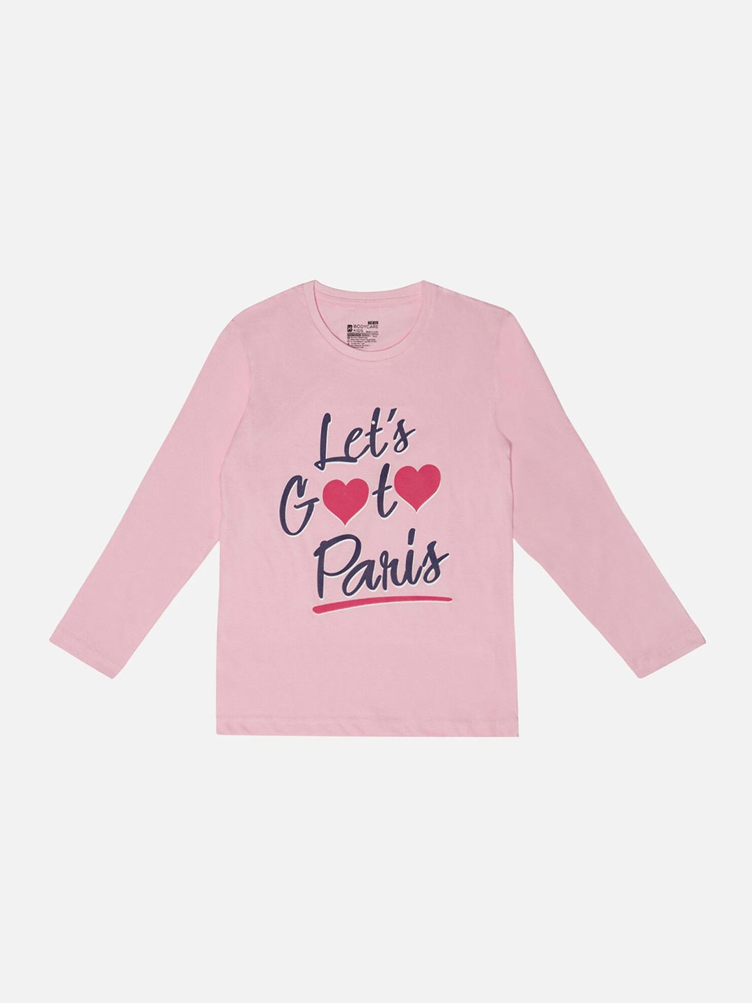 

Bodycare Girls Typography Printed Cotton T-shirt, Pink