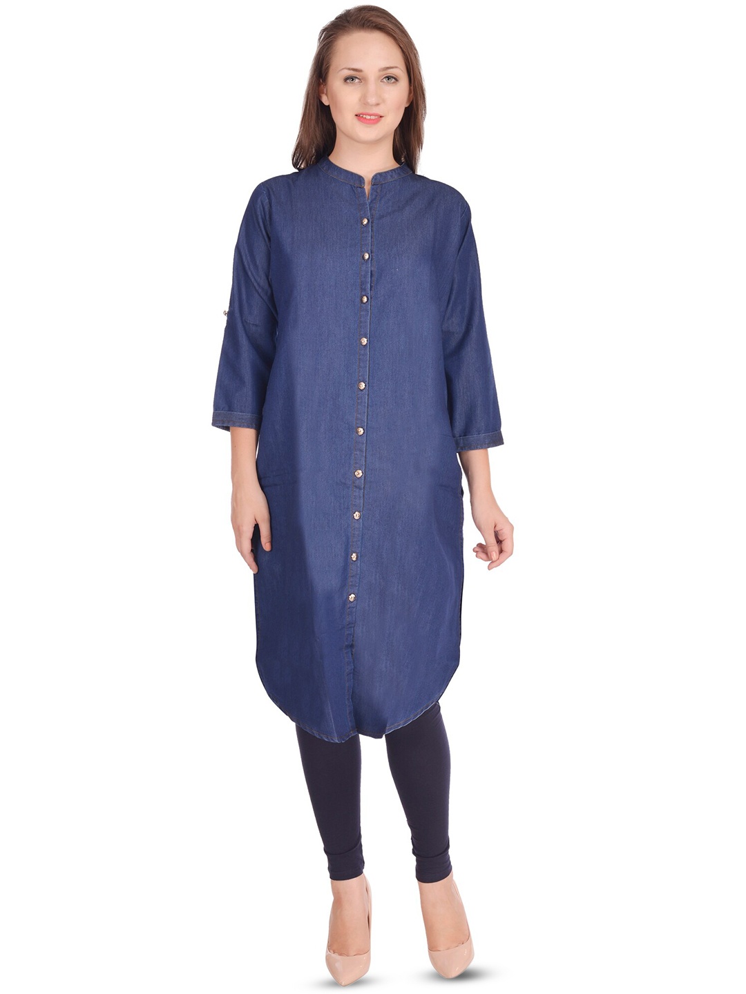 

BAESD Mandarin Collar Kurta, Blue