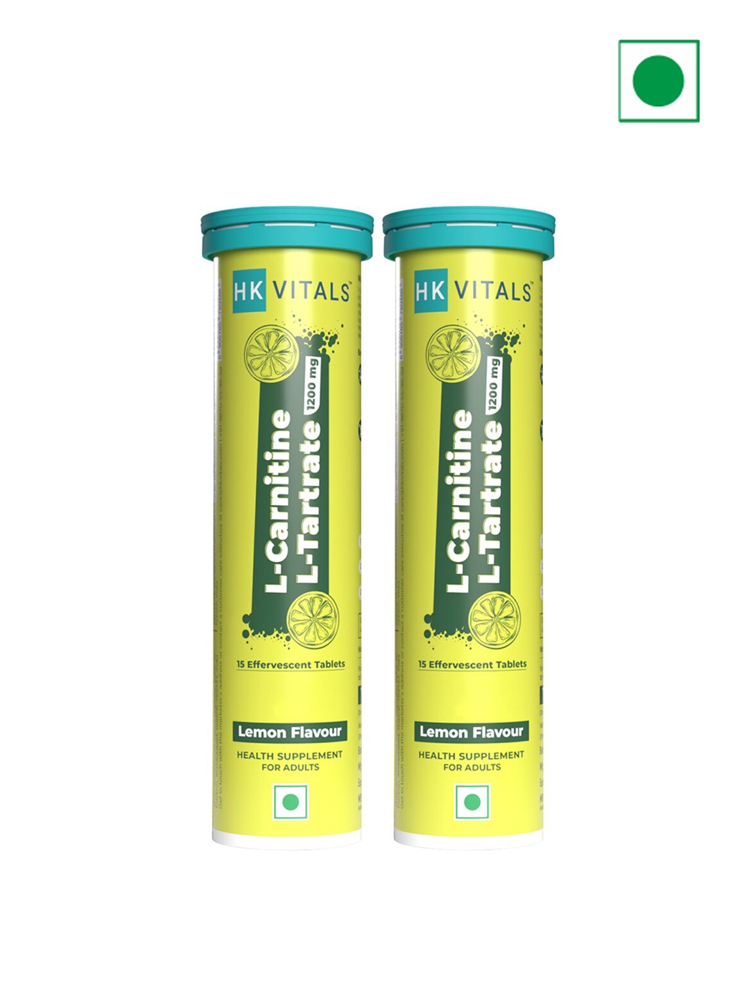 

HK VITALS Set Of 2 L-Carnitine L-Tartrate Tablets - Lemon - 15 Tablets Each, Yellow
