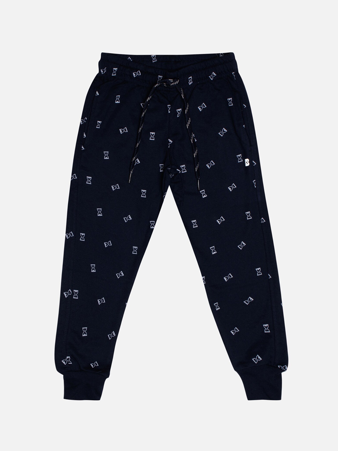 

Bodycare Boys Printed Mid Rise Cotton Joggers, Navy blue