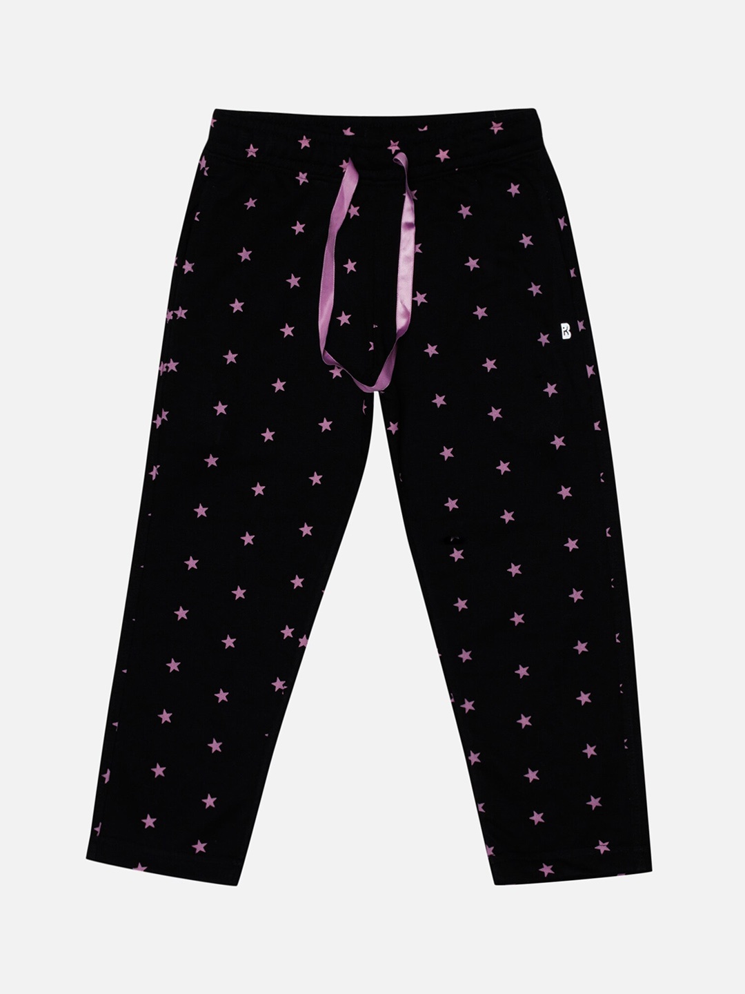 

Bodycare Girls Printed Cotton Rash Free Mid Rise Track Pants, Black