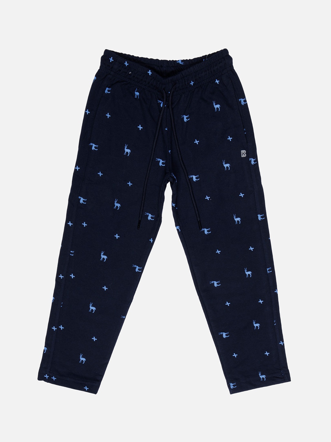

Bodycare Boys Printed Cotton Mid Rise Track Pant, Navy blue