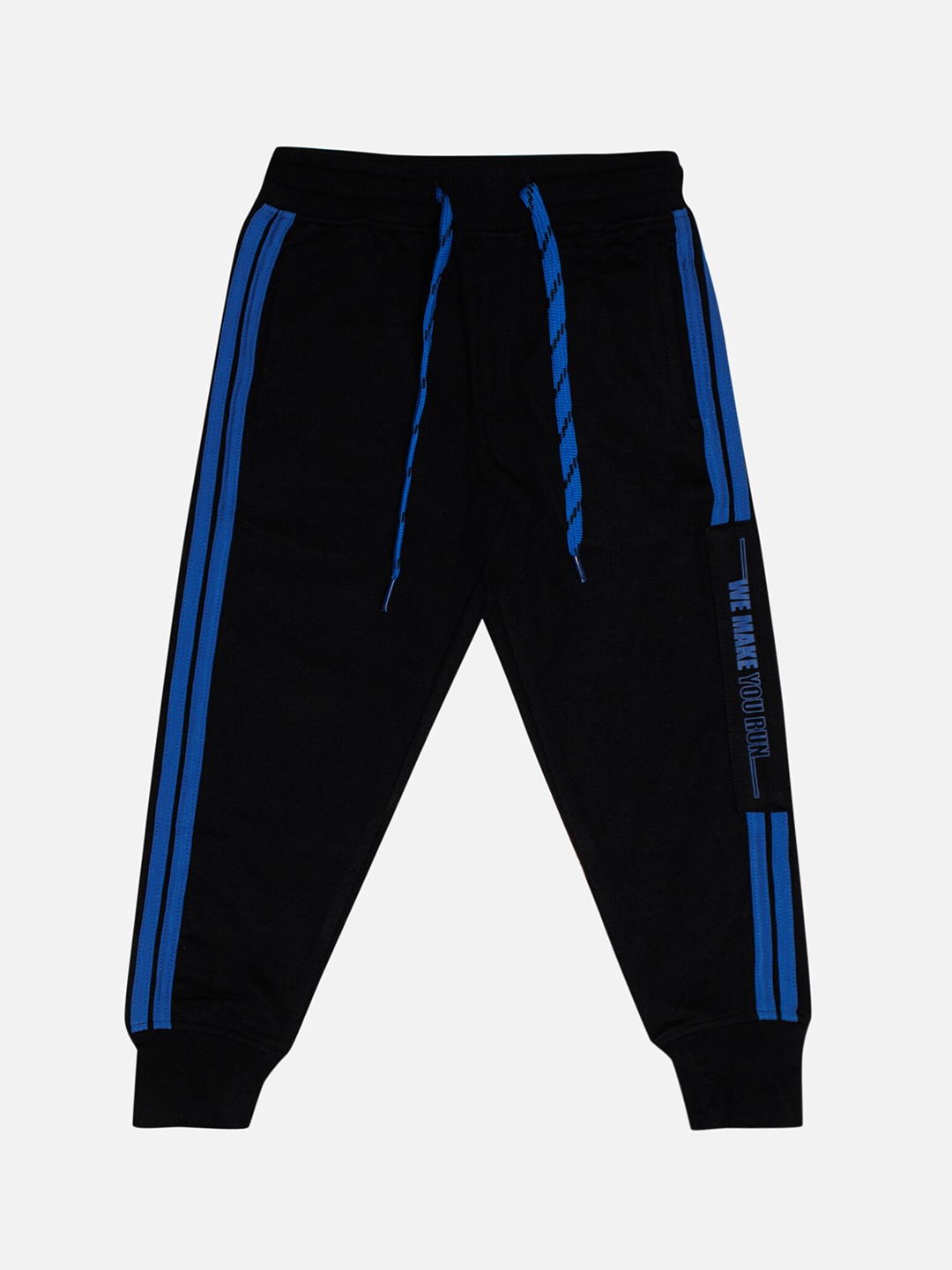

Bodycare Boys Striped Cotton Mid Rise Joggers, Black