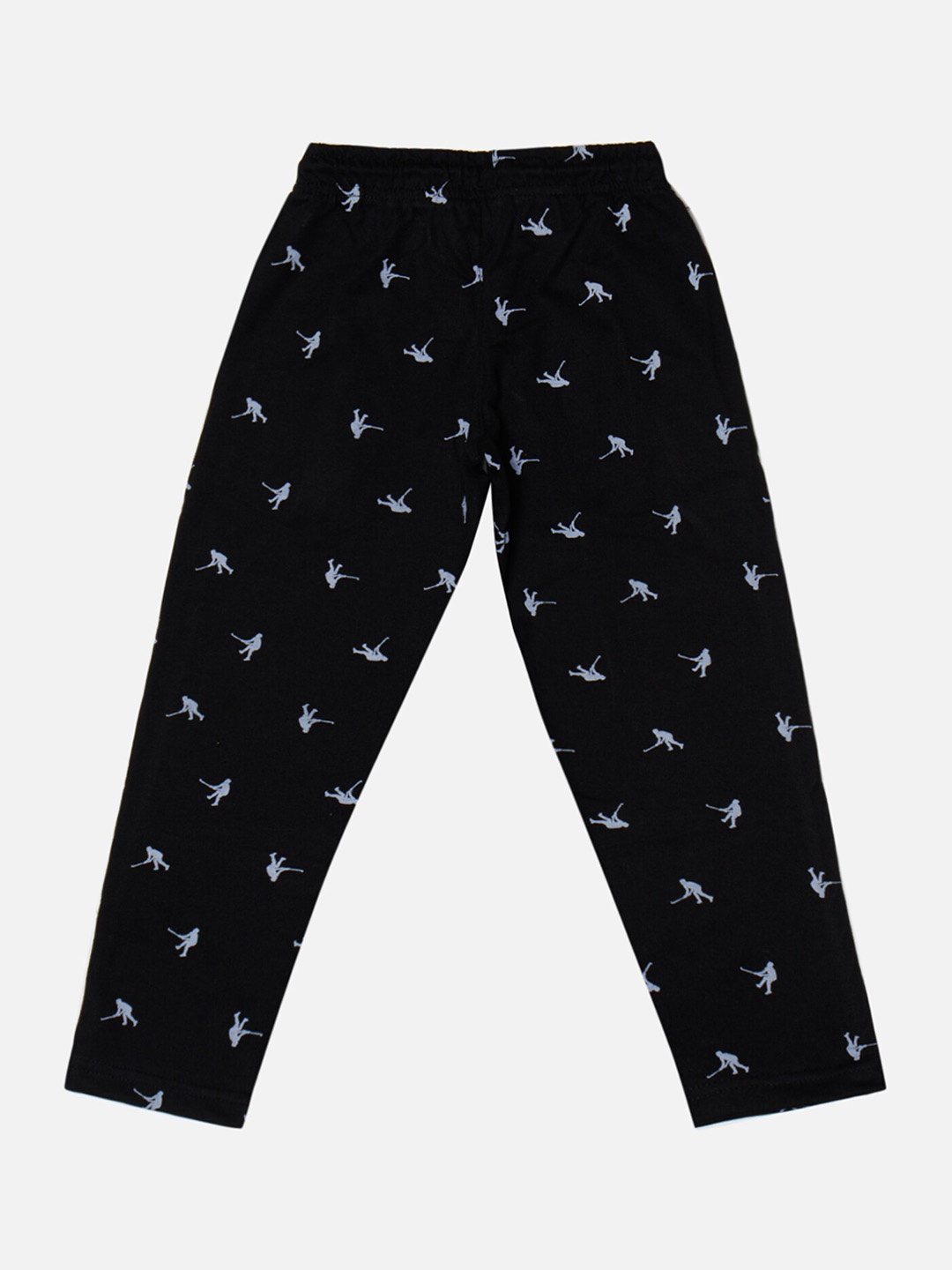 

Bodycare Boys Printed Mid Rise Cotton Track Pants, Black