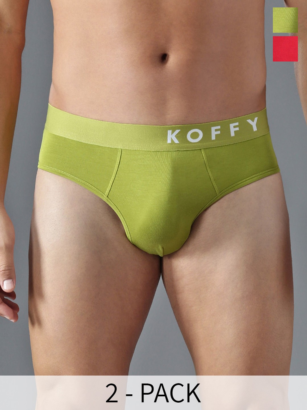 

Men Pack of 2 Form-Soft Premium Micro Modal Fabric Briefs, Green