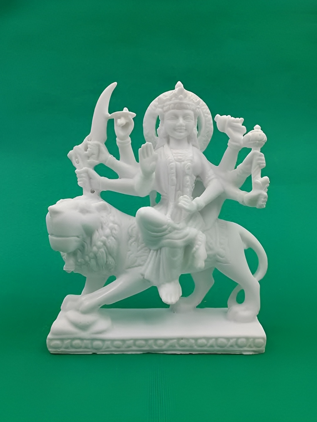 

CraftVatika White Marble Maa Durga Religious Idol Showpiece