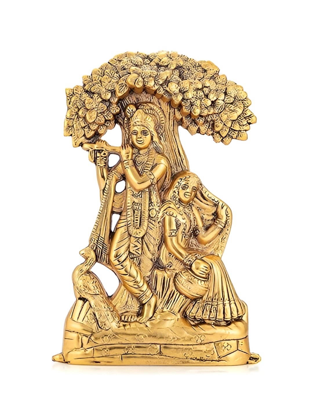 

CraftVatika Gold Toned Metal Krishna Religious Idol Showpiece