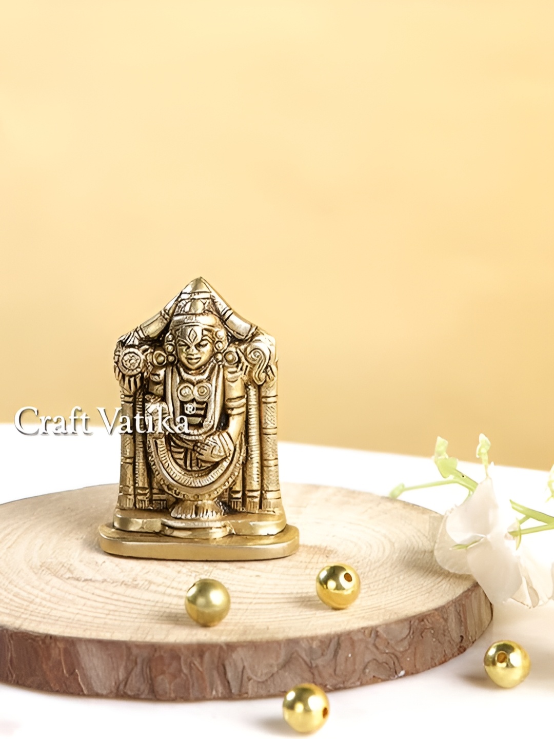 

CraftVatika Gold Toned Venkateswara Murti Brass Showpiece