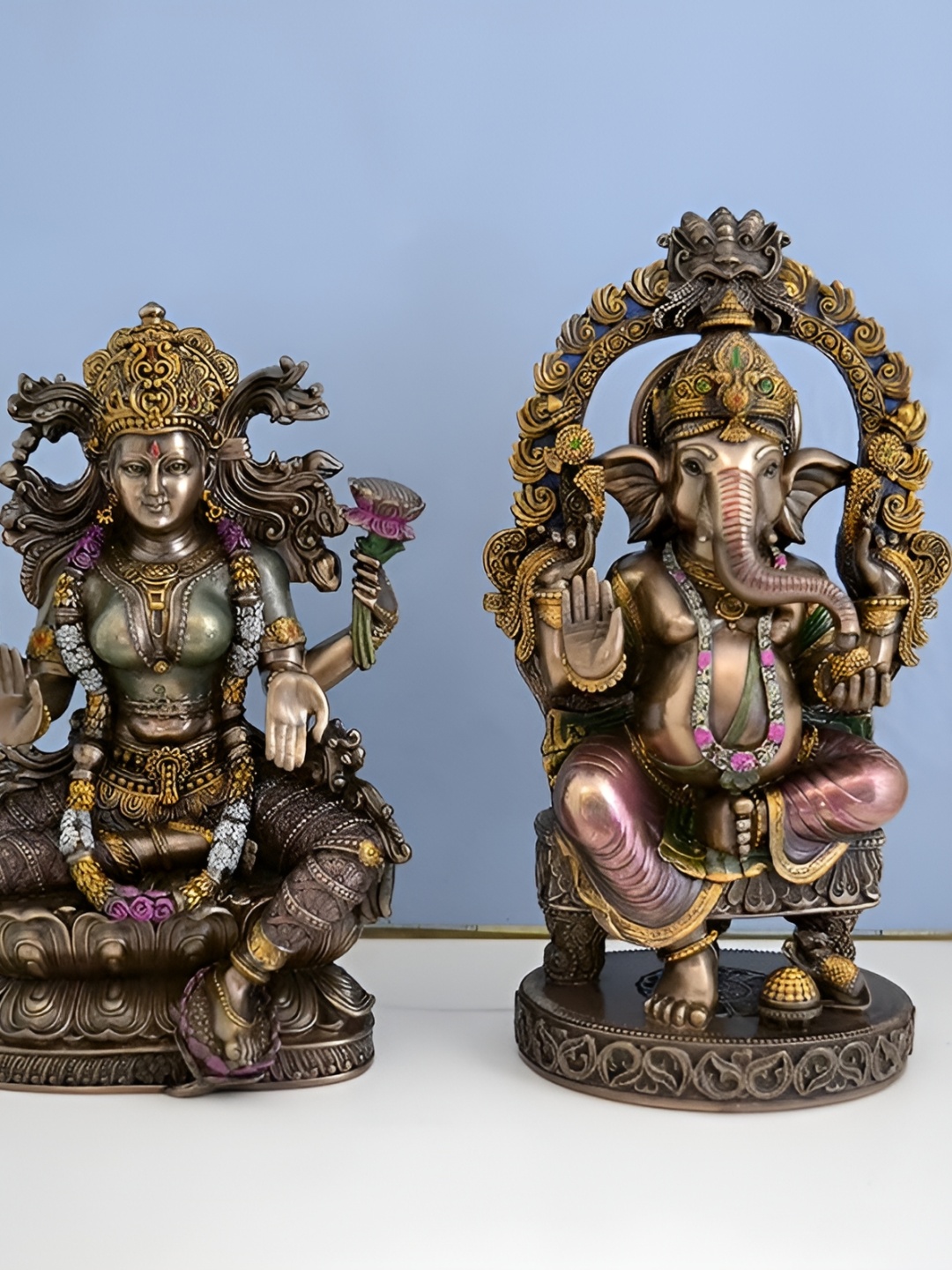 

CraftVatika Black 2 Pieces Brass Religious Idol Decorative Showpiece