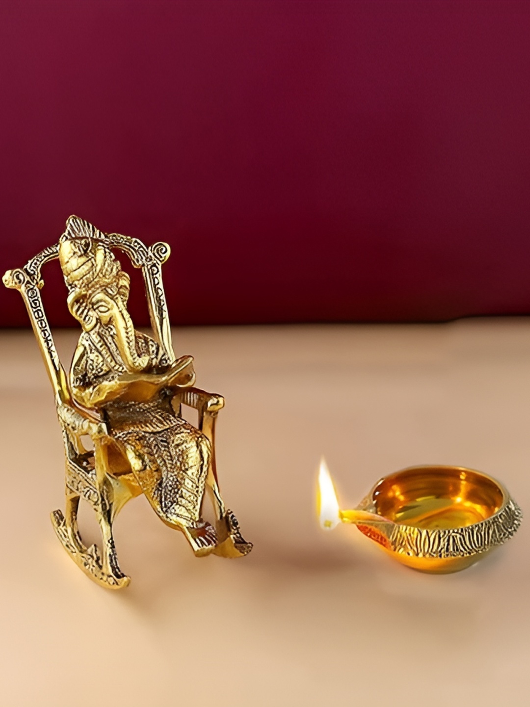 

CraftVatika Gold-Toned Brass Religious Idol Decorative Showpiece