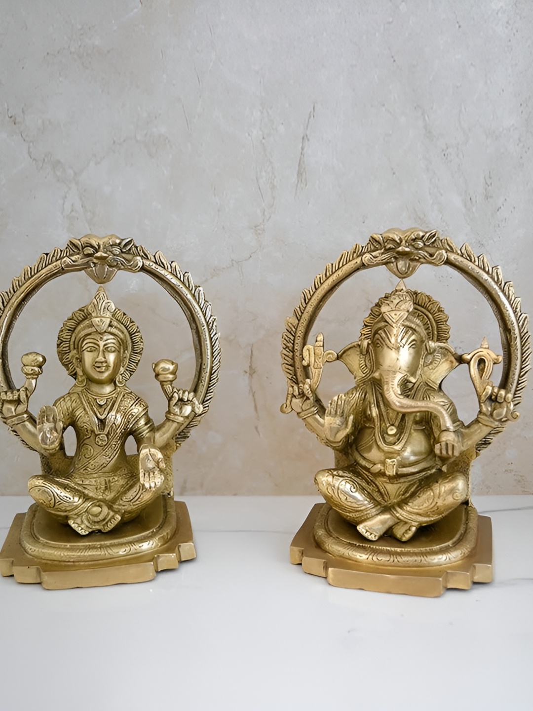 

CraftVatika Gold-Toned 2 Pieces Brass Religious Idol Showpiece