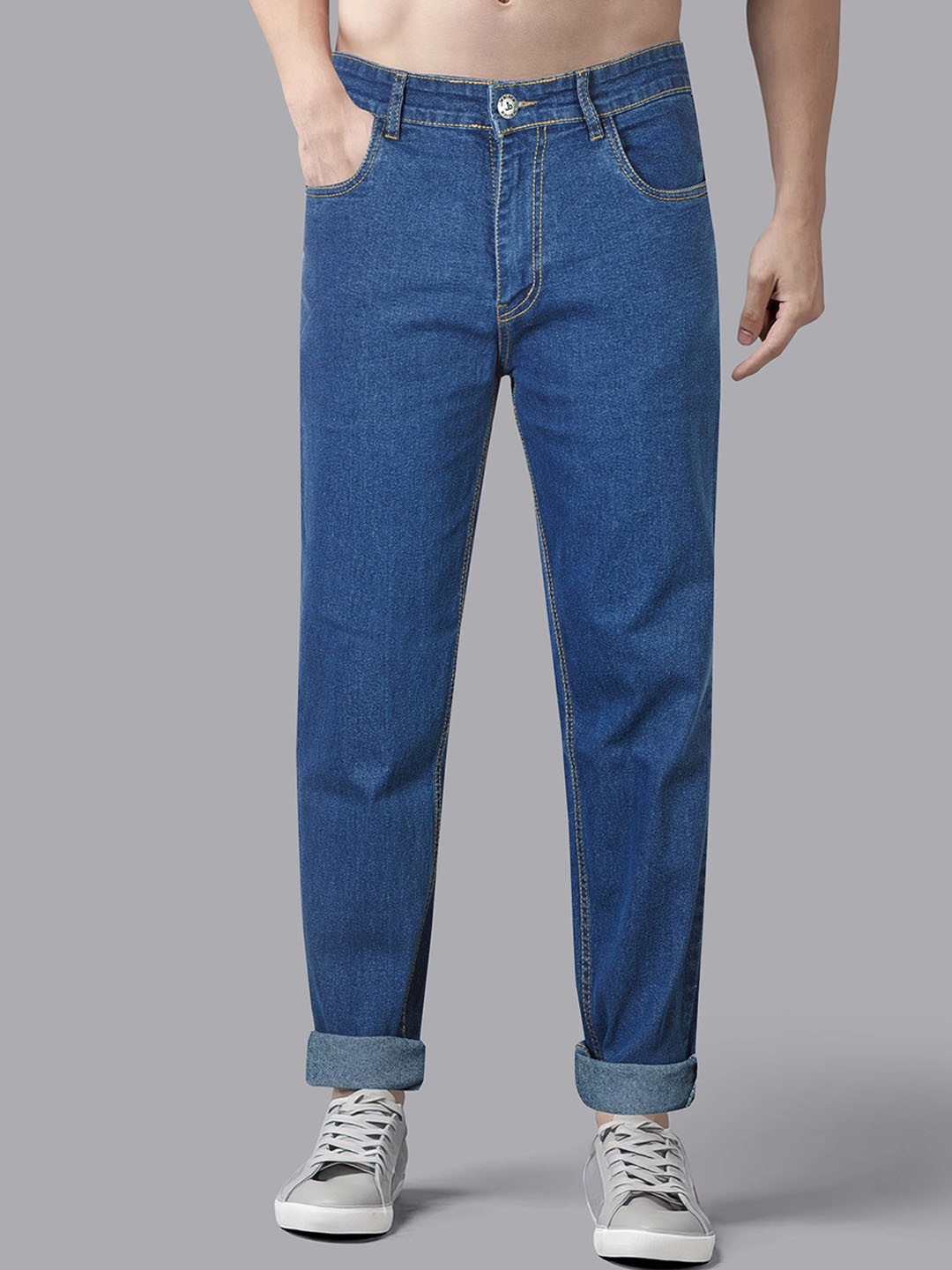 

Jb Just BLACK Men Urban Slim Acid Wash Mid Rise Clean Look Cotton Jeans, Blue