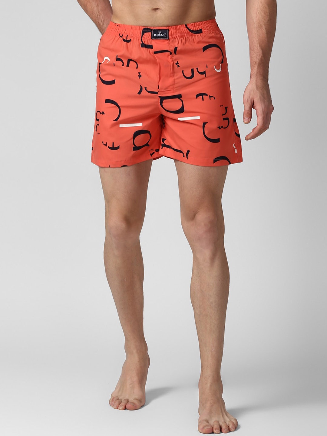 

Bukkl Printed Pure Cotton Boxers LAFFER-2-Orange