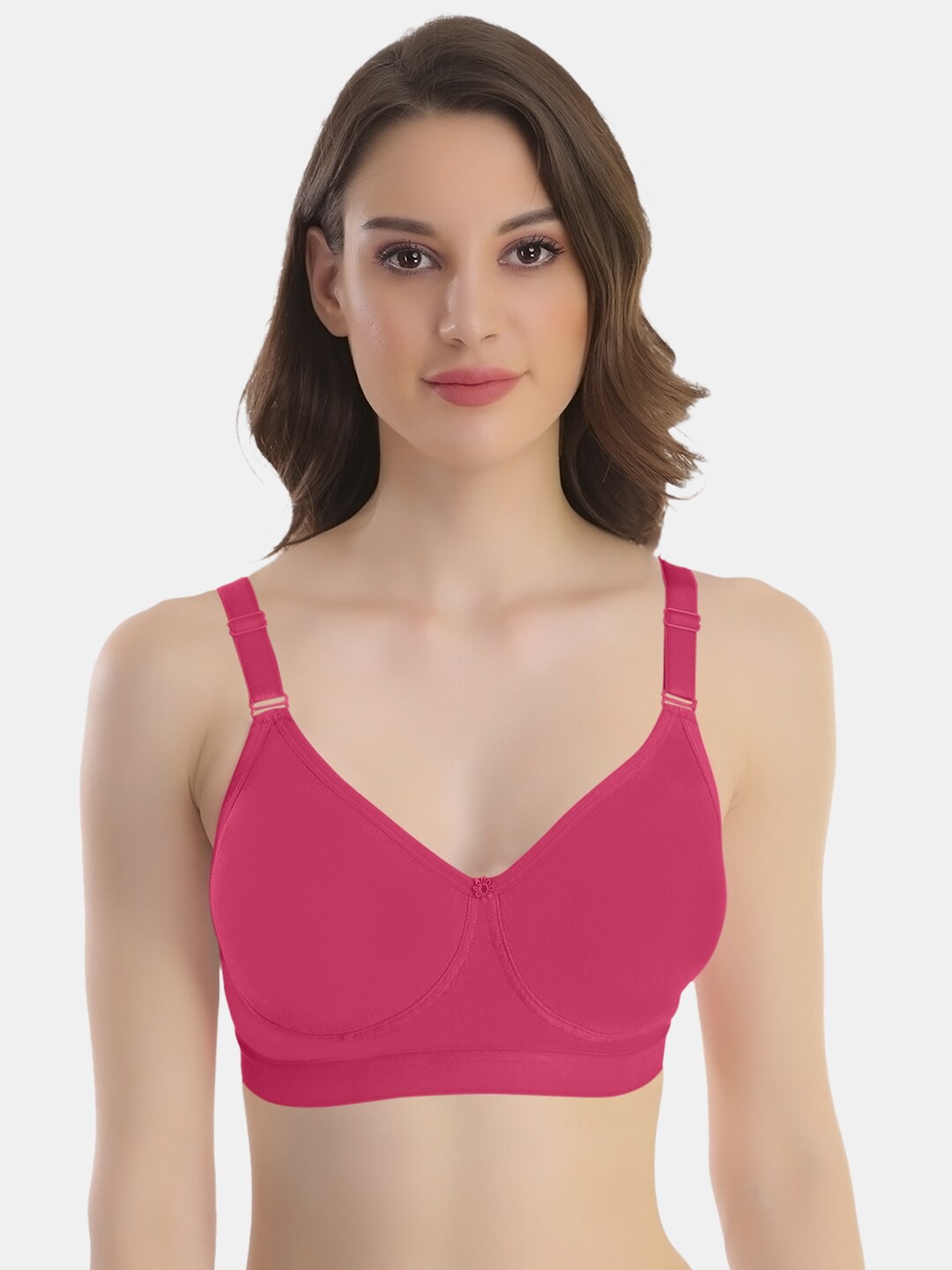 

POOJA RAGENEE Full Coverage Anti Odour Cotton Bra, Magenta