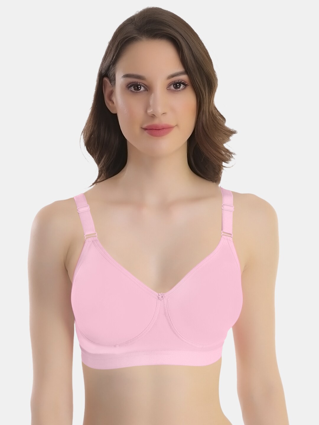 

POOJA RAGENEE Full Coverage Anti Odour Cotton Bra, Pink