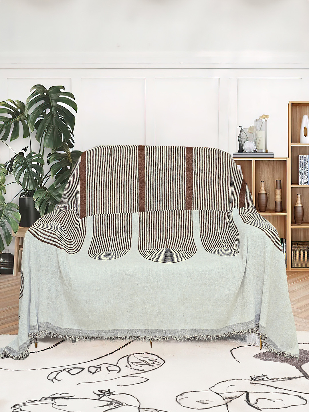 

Cortina Brown & White Printed Reversible 1 Seater Sofa Cover