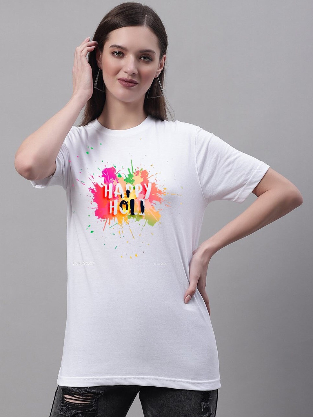 

Miaz Lifestyle Typography Printed Pure Cotton T-Shirt, White