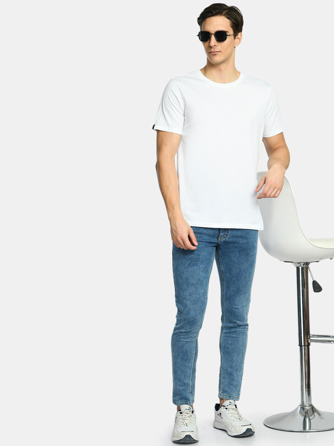 

SQUIREHOOD Slim Fit Casual Cotton T-Shirt, White