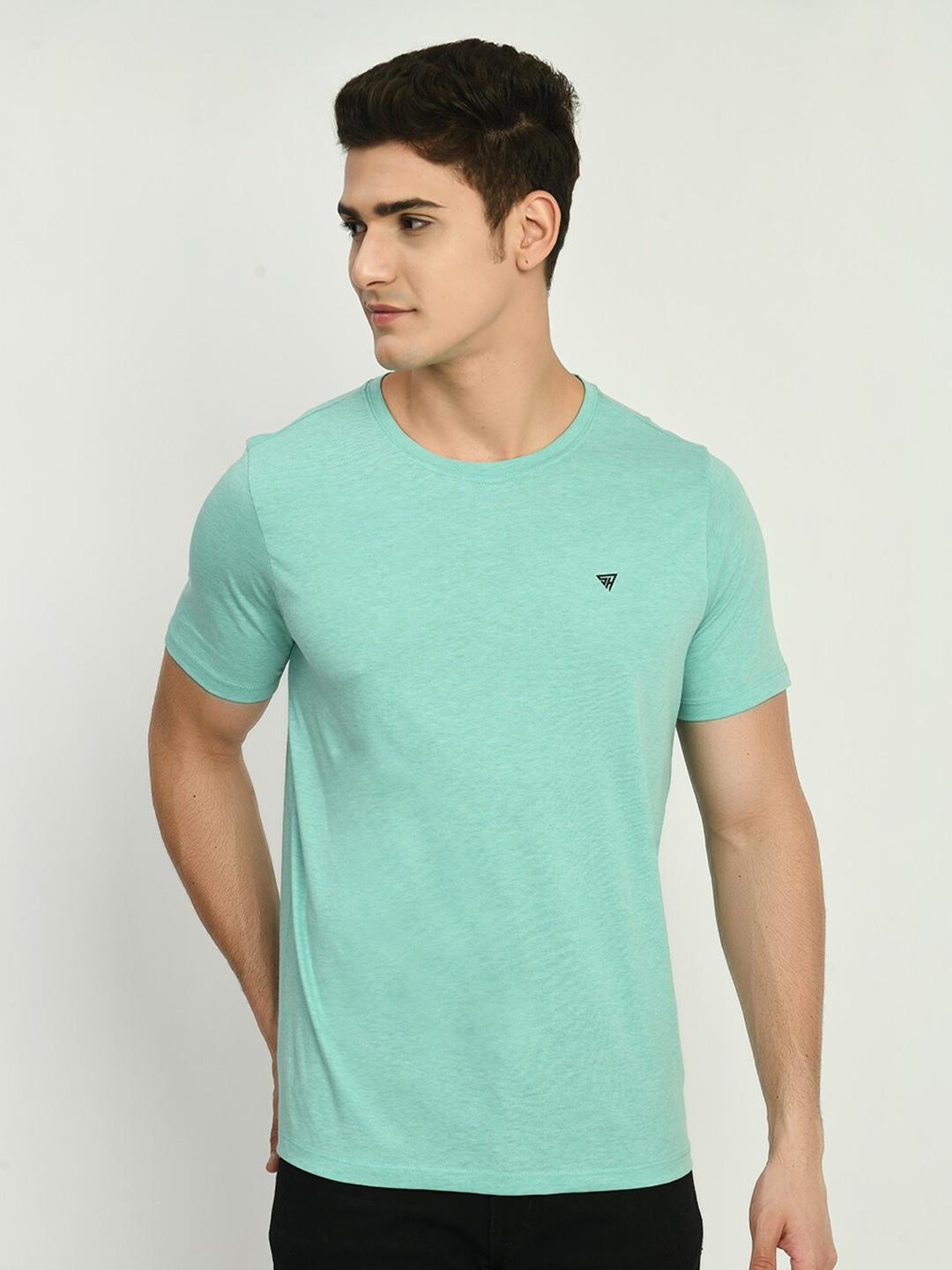 

SQUIREHOOD Cotton Slim Fit T-shirt, Sea green