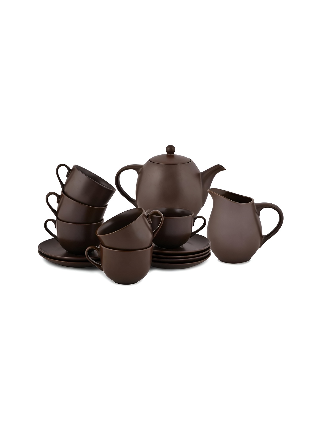 

Hitkari Brown 17 Pieces Porcelain Tea Kettle Set