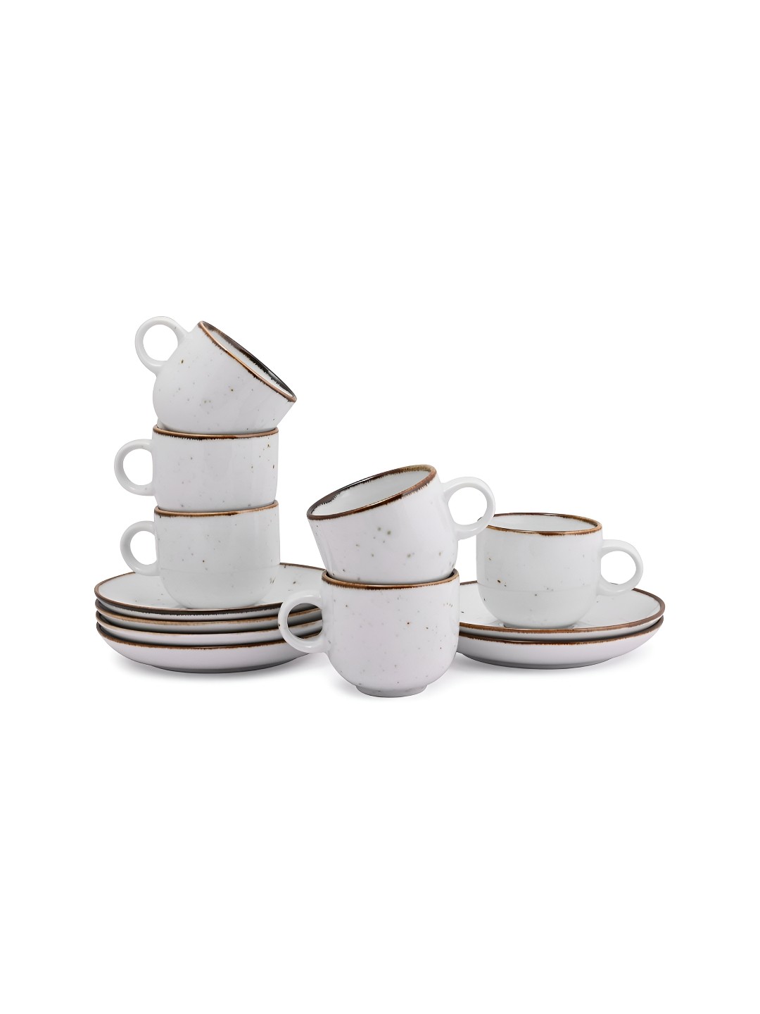 

Hitkari White 12 Pieces Porcelain Matte Cups and Saucers